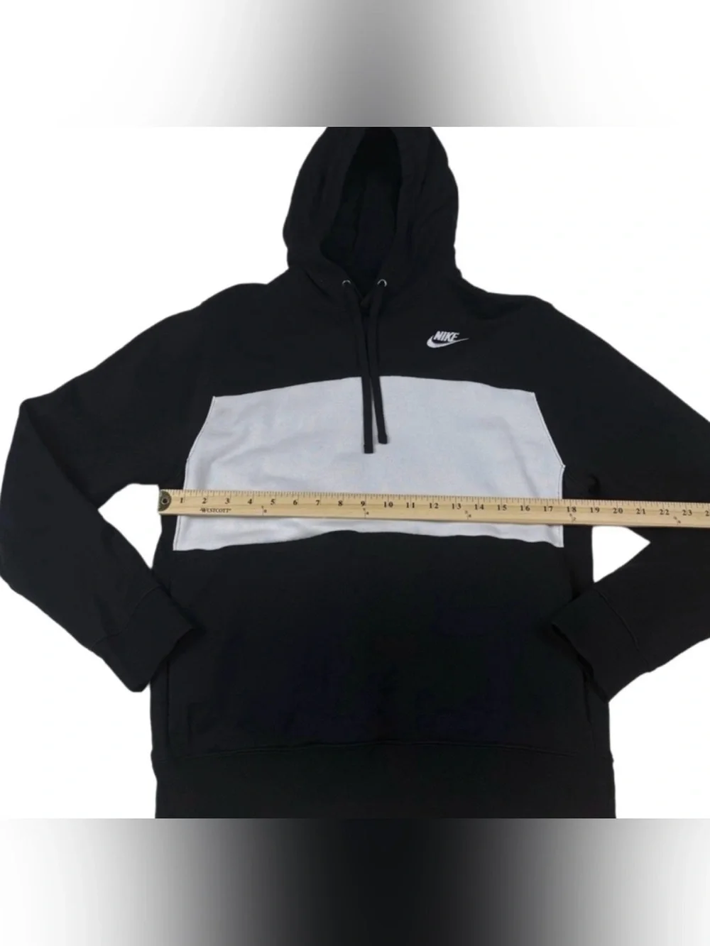 Nike Club Fleece Colorblock Hoodie Black White Men’s M FB7416-010